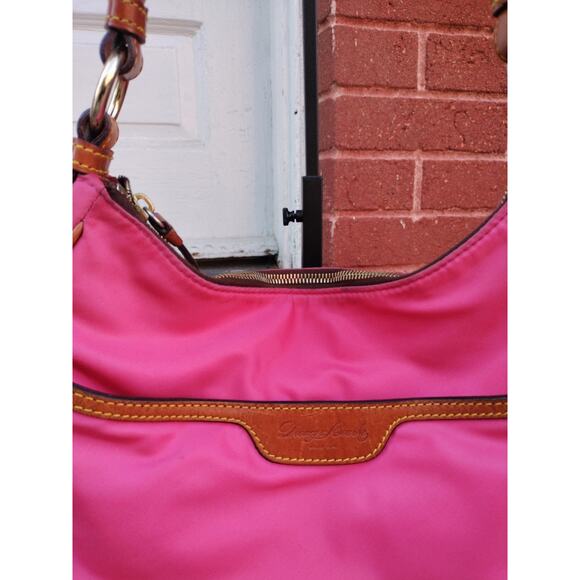 Dooney and Bourke Women's Hot Pink Nylon Leather Strap Shoulder Bag Read Descri - Picture 5 of 15